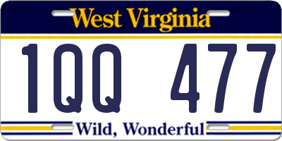 WV license plate 1QQ477