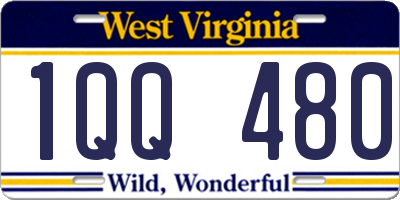 WV license plate 1QQ480