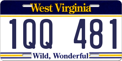 WV license plate 1QQ481