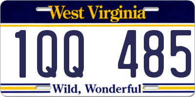 WV license plate 1QQ485