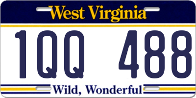 WV license plate 1QQ488