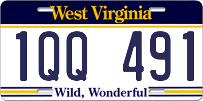 WV license plate 1QQ491