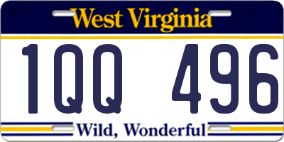 WV license plate 1QQ496