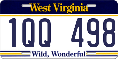 WV license plate 1QQ498