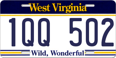 WV license plate 1QQ502