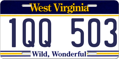 WV license plate 1QQ503