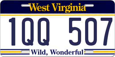 WV license plate 1QQ507