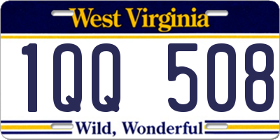 WV license plate 1QQ508