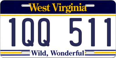 WV license plate 1QQ511