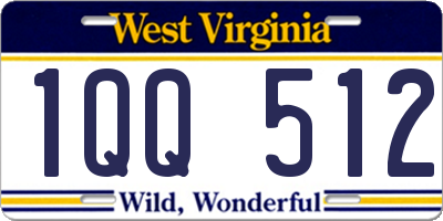 WV license plate 1QQ512