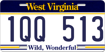 WV license plate 1QQ513
