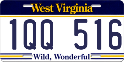 WV license plate 1QQ516