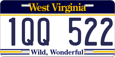 WV license plate 1QQ522