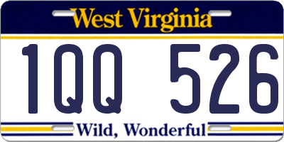 WV license plate 1QQ526