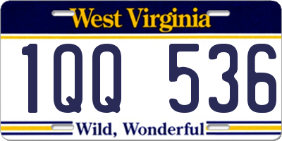WV license plate 1QQ536