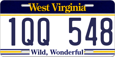 WV license plate 1QQ548