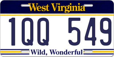 WV license plate 1QQ549