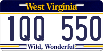 WV license plate 1QQ550