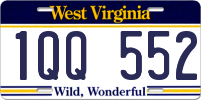 WV license plate 1QQ552