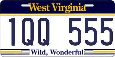 WV license plate 1QQ555