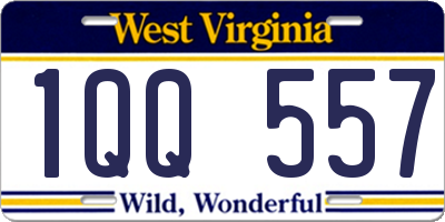 WV license plate 1QQ557
