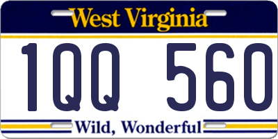 WV license plate 1QQ560