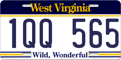 WV license plate 1QQ565