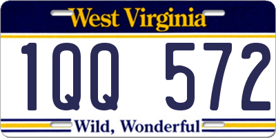 WV license plate 1QQ572