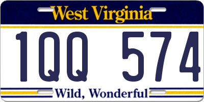 WV license plate 1QQ574