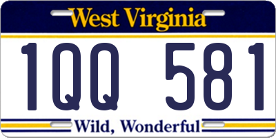 WV license plate 1QQ581