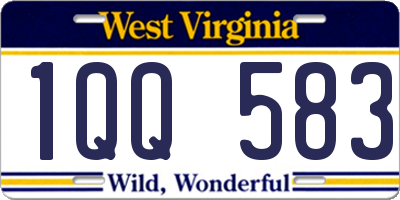 WV license plate 1QQ583