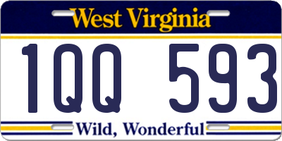 WV license plate 1QQ593