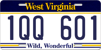 WV license plate 1QQ601