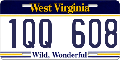 WV license plate 1QQ608
