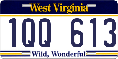 WV license plate 1QQ613