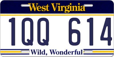 WV license plate 1QQ614