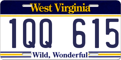 WV license plate 1QQ615
