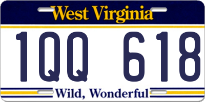 WV license plate 1QQ618