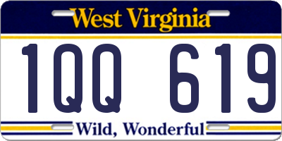 WV license plate 1QQ619