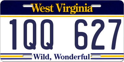 WV license plate 1QQ627
