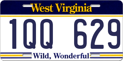WV license plate 1QQ629