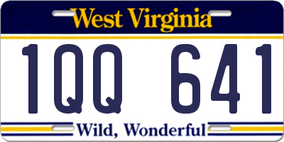 WV license plate 1QQ641