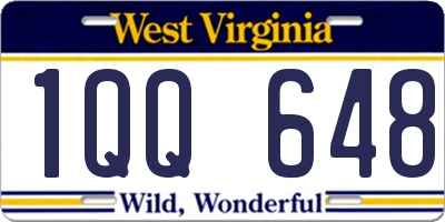 WV license plate 1QQ648