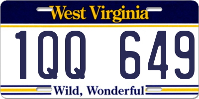 WV license plate 1QQ649