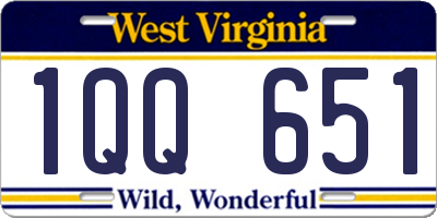 WV license plate 1QQ651