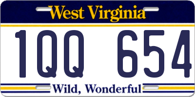 WV license plate 1QQ654