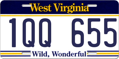 WV license plate 1QQ655