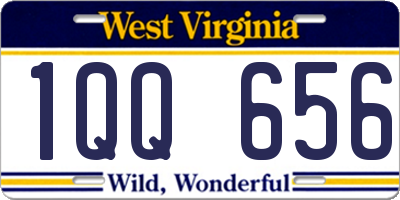 WV license plate 1QQ656