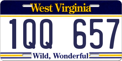 WV license plate 1QQ657