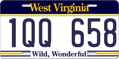 WV license plate 1QQ658